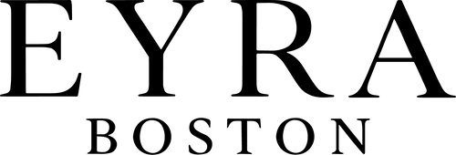 Black 'EYRA BOSTON' logo on a white background