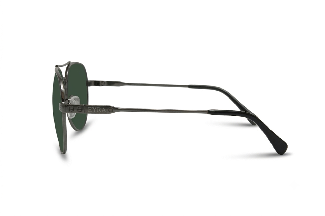 EYRA AERO – Gunmetal with G‑15 Green Polarized Lenses