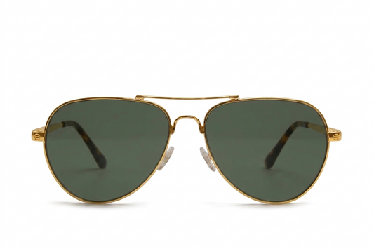 EYRA AERO – Polished Gold with G‑15 Green Polarized Lenses — EYRA premium sunglasses, Sunglasses