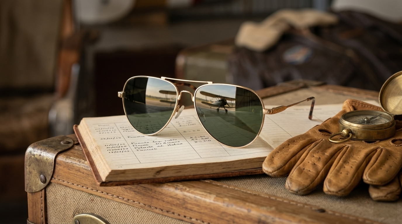 EYRA AERO – Polished Gold with G‑15 Green Polarized Lenses hero image