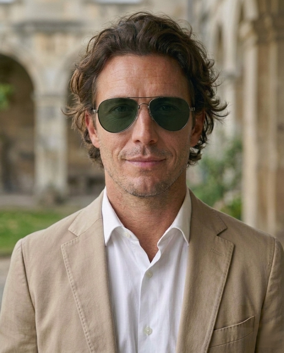 EYRA AERO – Gunmetal with G‑15 Green Polarized Lenses on Luca