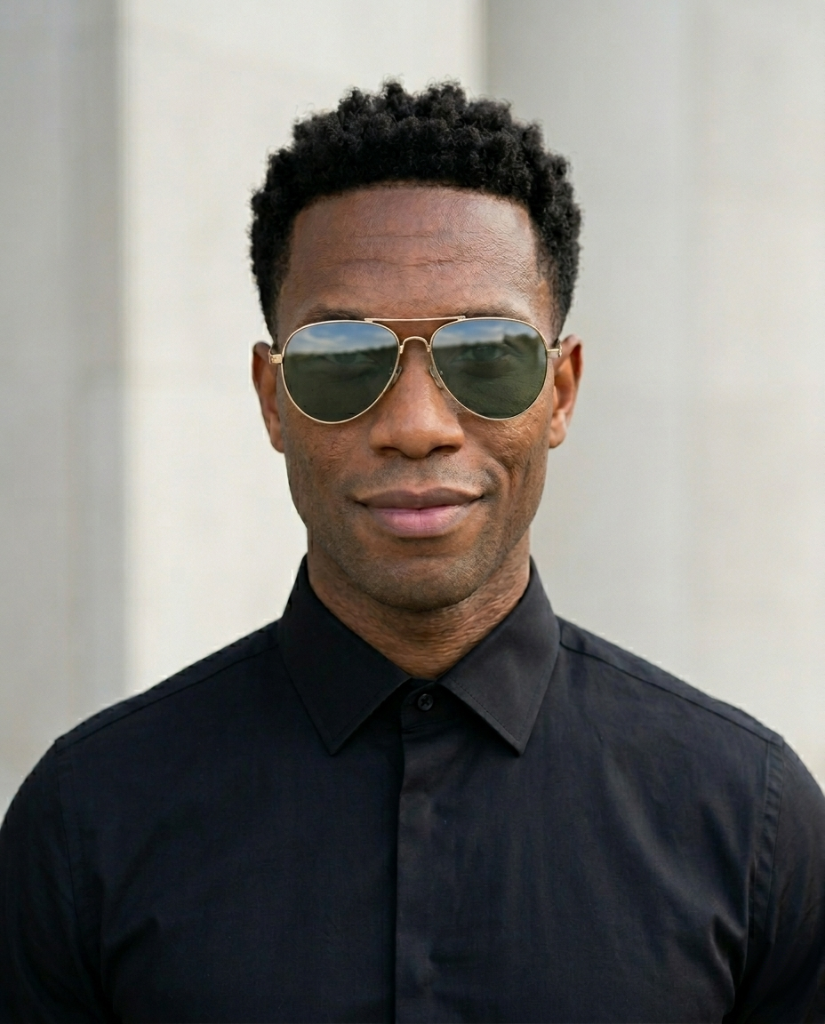 EYRA AERO – Polished Gold with G‑15 Green Polarized Lenses on Jordan