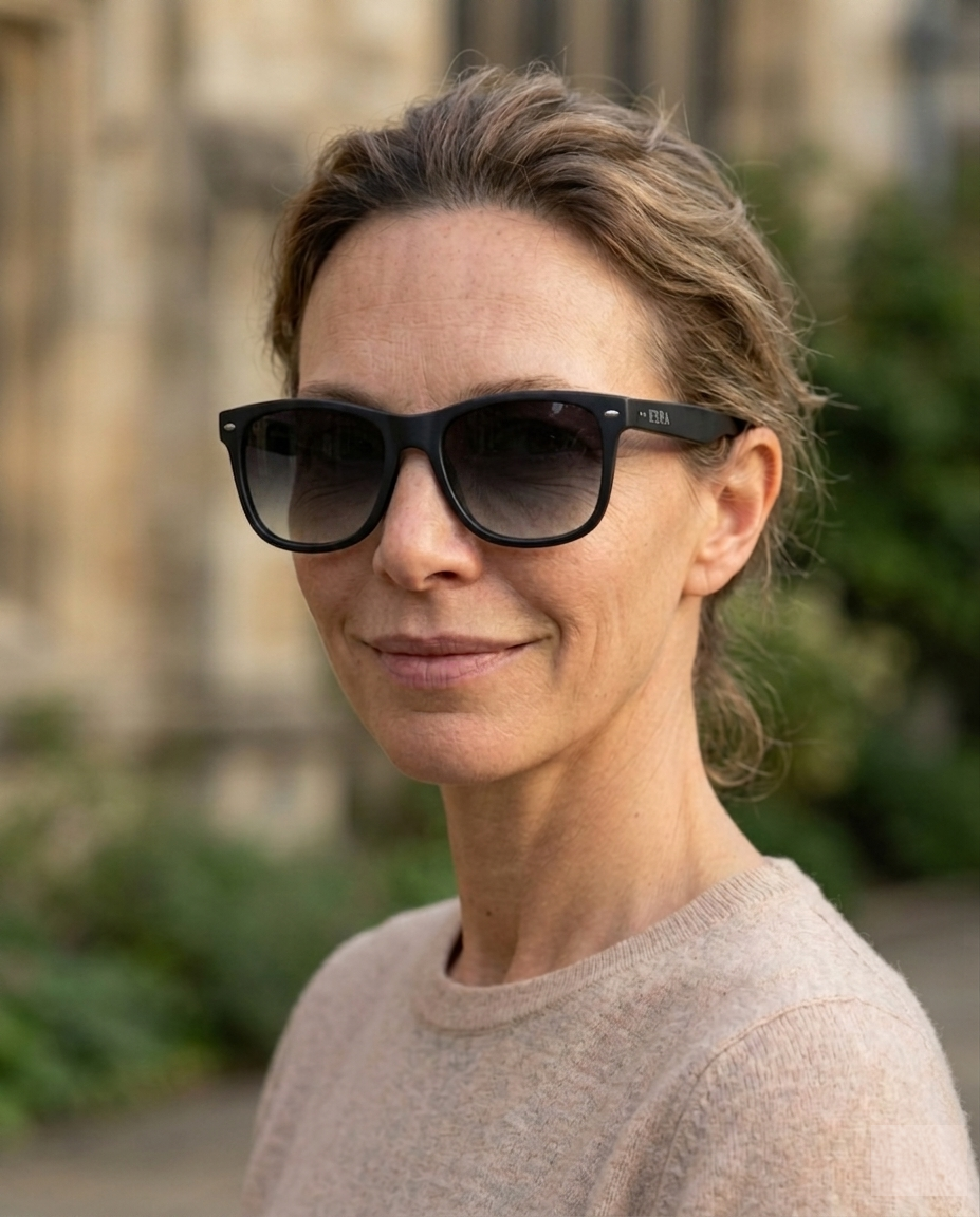 EYRA KARO – Matte Black with Grey Gradient Polarized Lenses on Anya