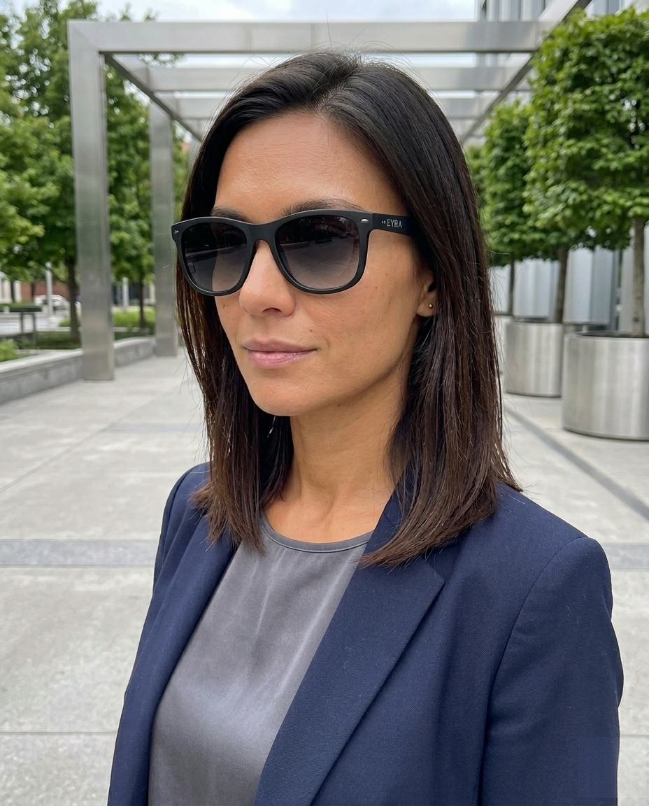 EYRA KARO – Matte Black with Grey Gradient Polarized Lenses on Isabela