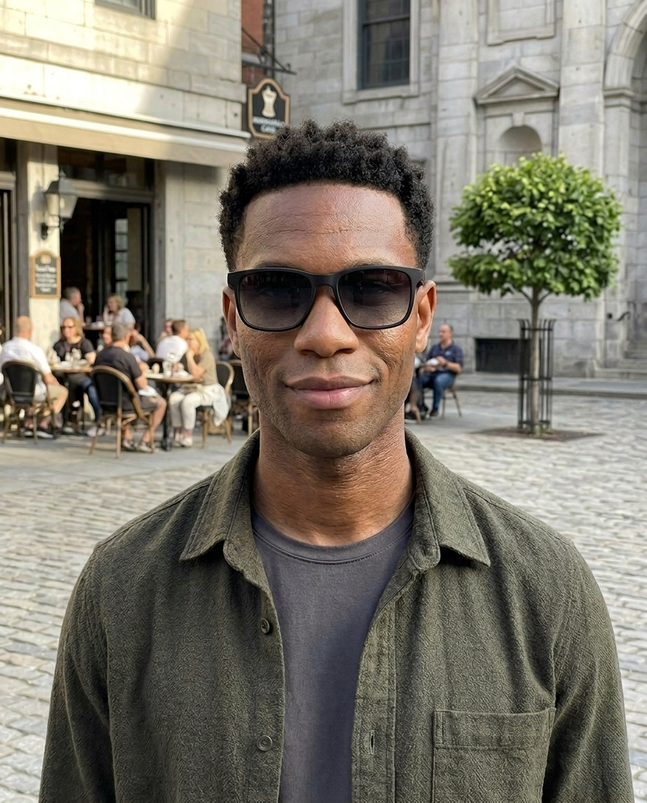EYRA KARO – Matte Black with Grey Gradient Polarized Lenses on Jordan