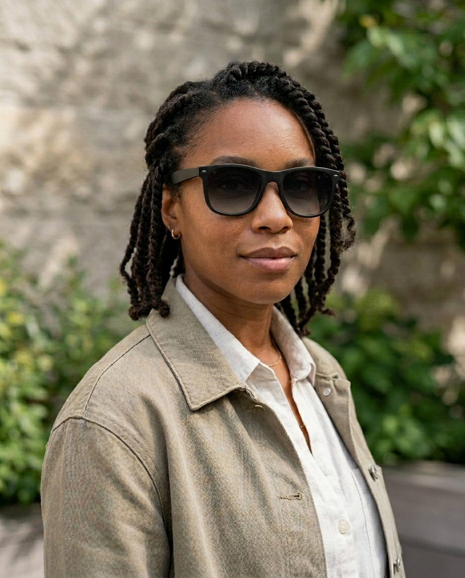 EYRA KARO – Matte Black with Grey Gradient Polarized Lenses on Amara