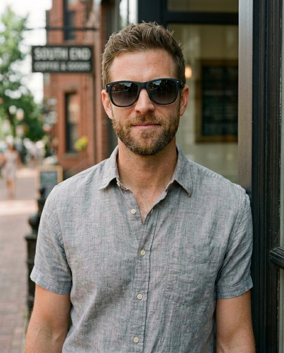 EYRA KARO – Matte Black with Grey Gradient Polarized Lenses on Ethan