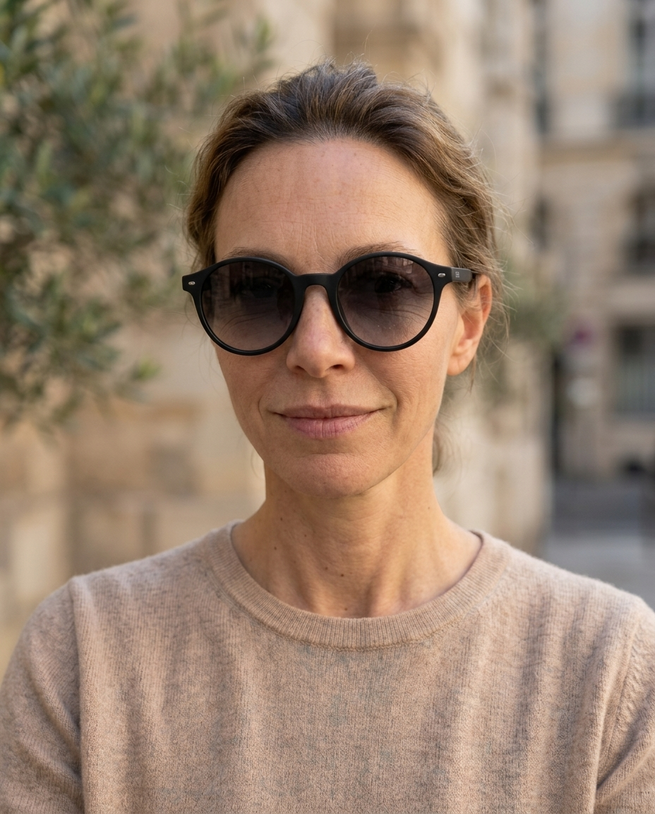 EYRA MIRA – Black with Grey Gradient Polarized Lenses on Anya