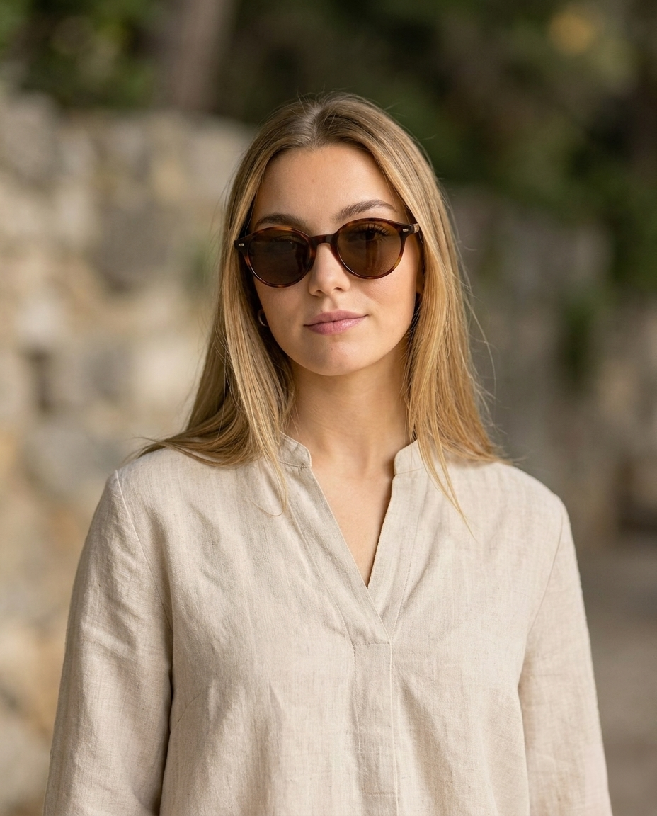 EYRA MIRA – Dark Tortoise with Brown Polarized Lenses on Emma