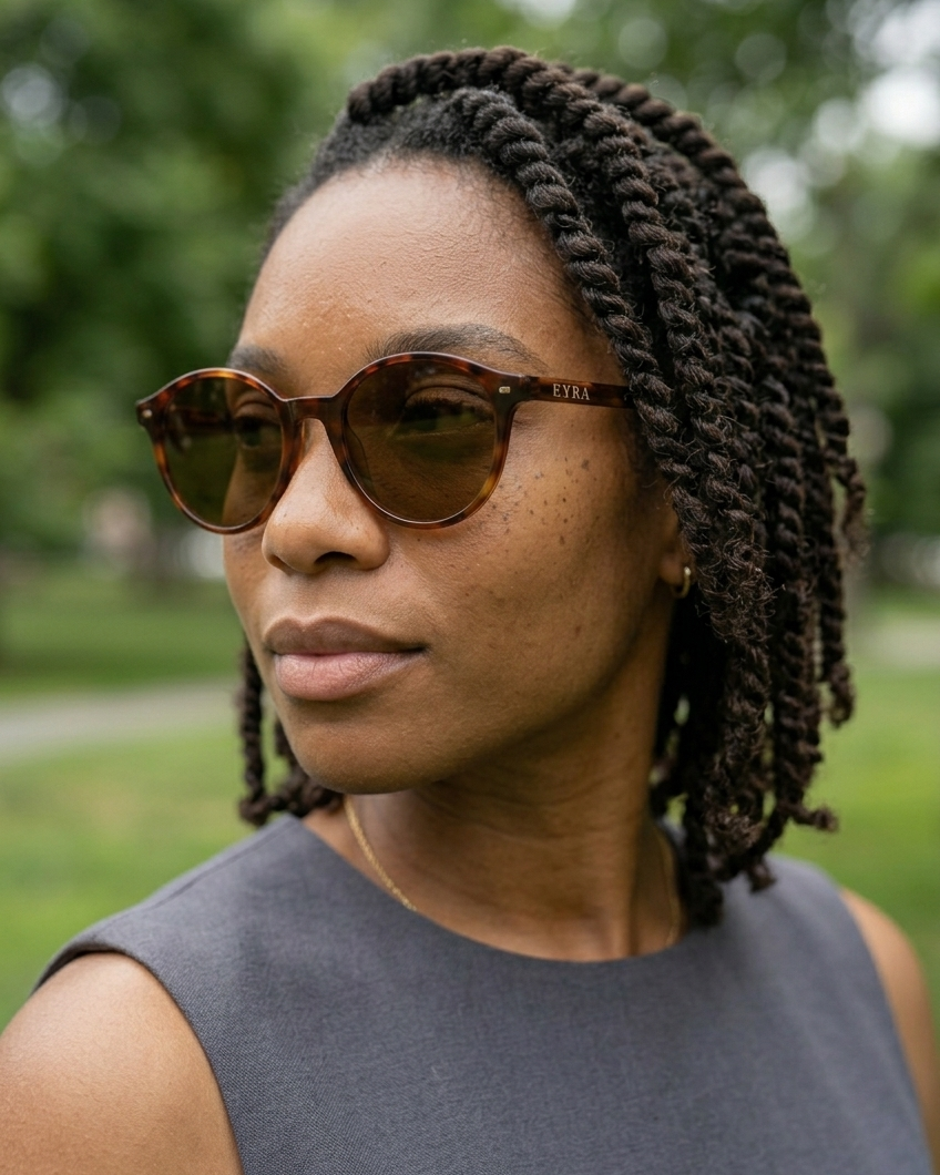 EYRA MIRA – Dark Tortoise with Brown Polarized Lenses on Amara
