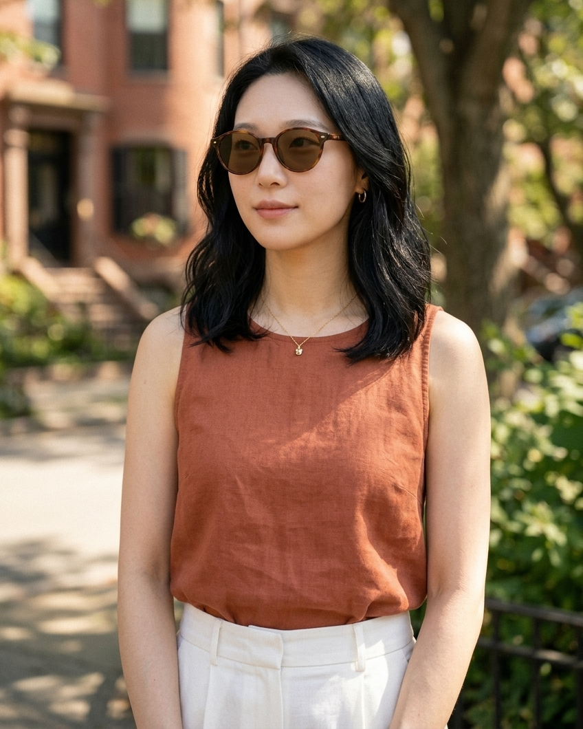 EYRA MIRA – Dark Tortoise with Brown Polarized Lenses on Emily