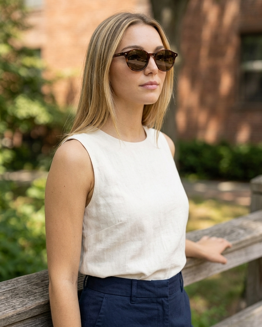EYRA MIRA – Dark Tortoise with Brown Polarized Lenses on Emma