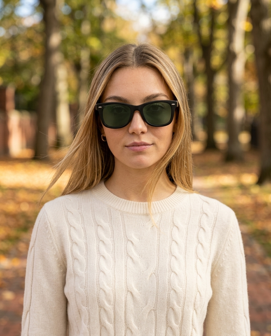 EYRA NARO – Black with G‑15 Green Polarized Lenses on Emma