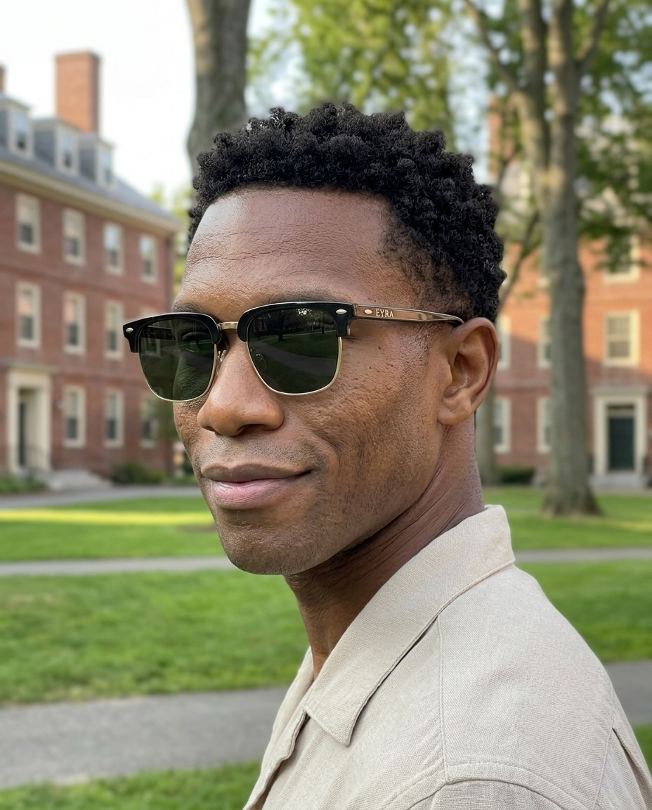 EYRA SERA – Black & Gold with G‑15 Green Polarized Lenses on Jordan