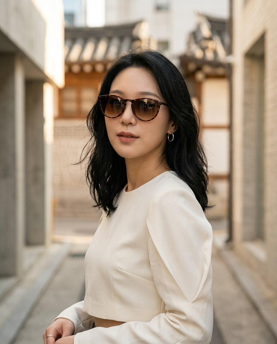 EYRA TARO – Black with Grey Gradient Polarized Lenses on Emily